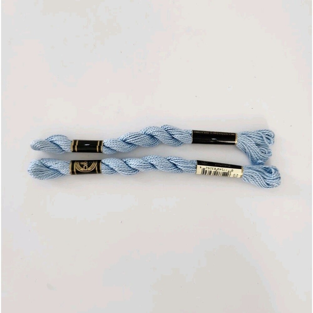 Lot Of 2 DMC  115 3-800 Pearl Cotton Thread, Pale Delft Blue New